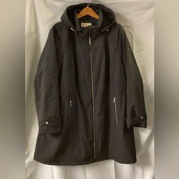 Michael Michael Kors NWT Black Long Hem Zip Up Coat - Picture 1 of 4